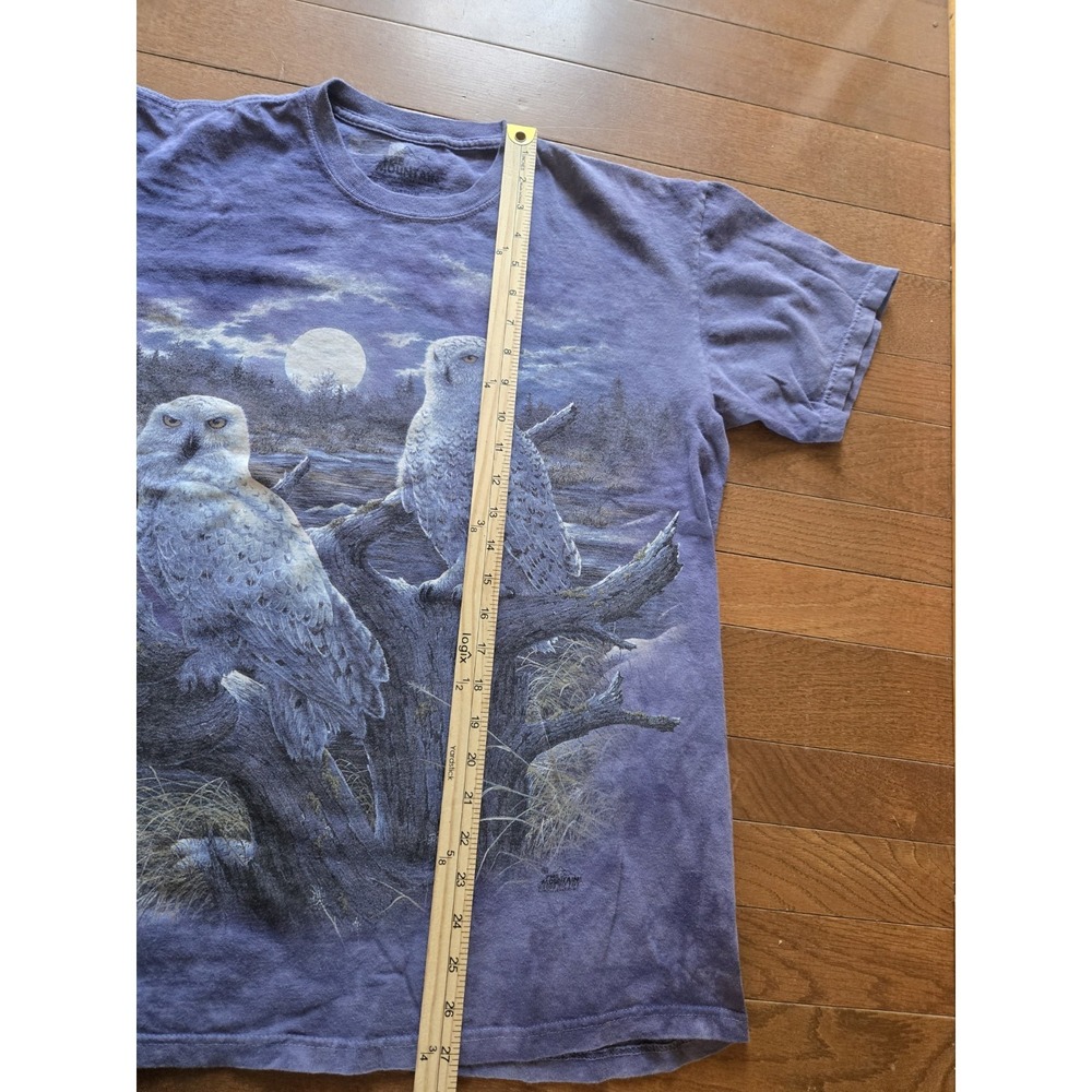 The Mountain Vintage Men's Snowy Owl Moon T Shirt Large Blue Tie Dye 1999 - Picture 5 of 6